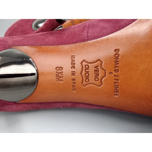 DONALD J PILNER Women's Treva 085 Burgundy Suede Pumps High Heel Career 8.5 M - Picture 10 of 11
